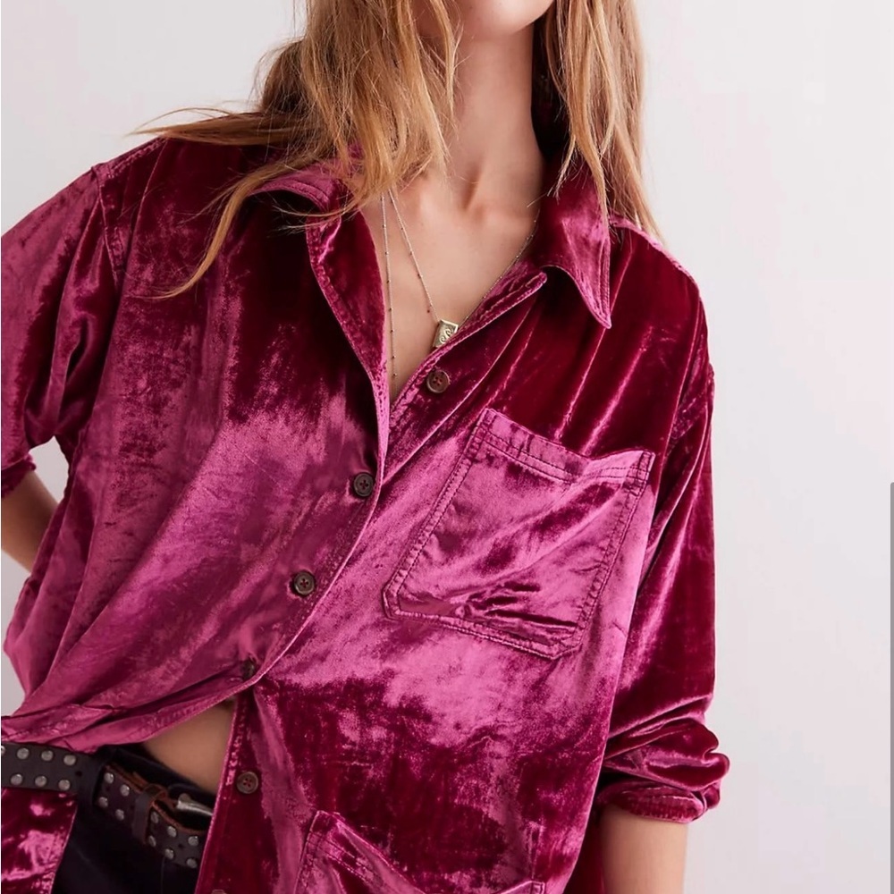 We the Free Off Duty Oversized Button Down Shirt with Notched Collar